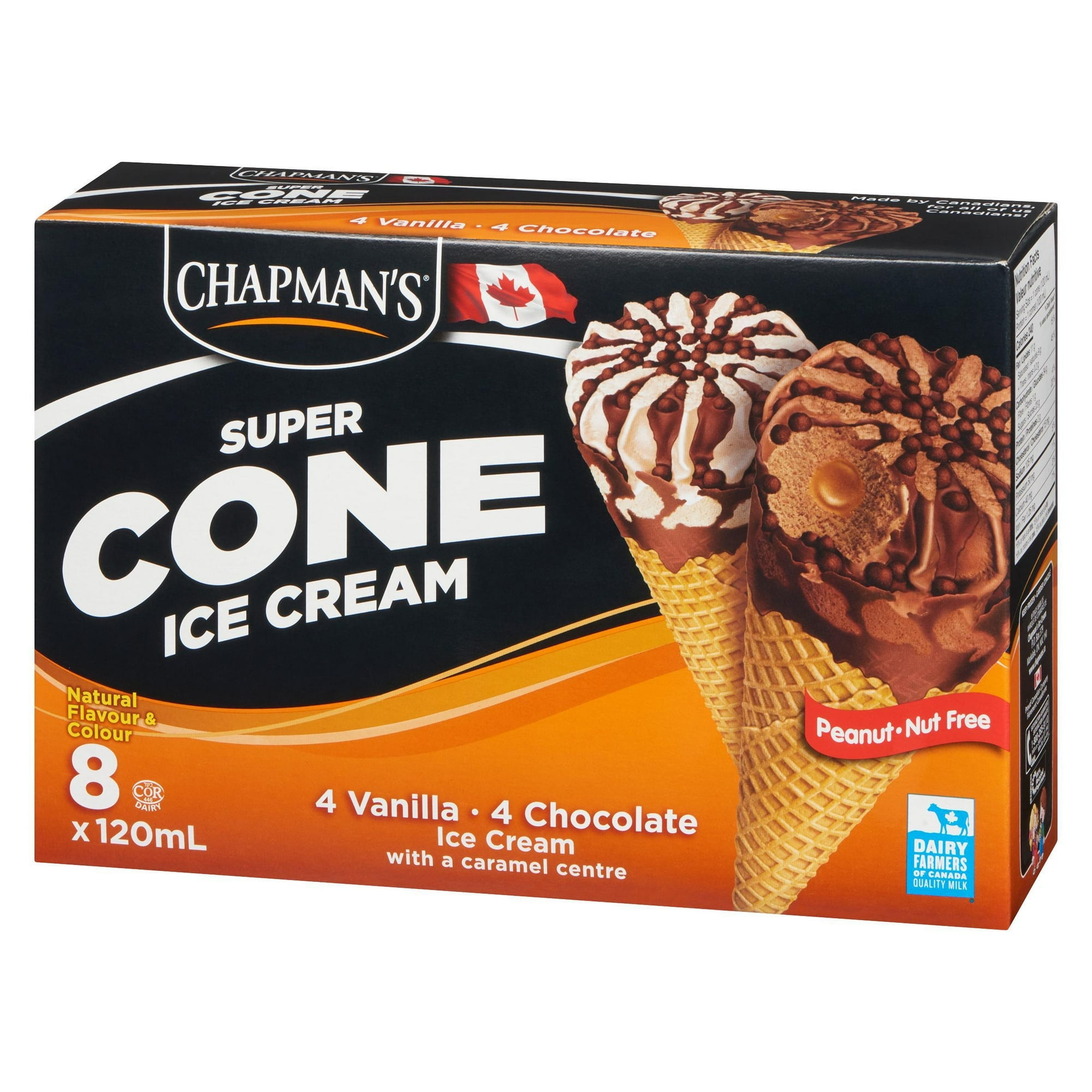 Chapman's Super Caramel Centre Ice Cream Cone in a Box 8 x 120 ml