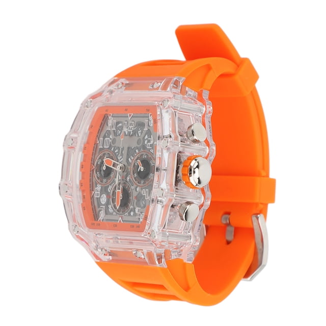 Reloj De Negocios Transparente, Reloj Analógico De Cuarzo Para Hombres, Reloj Transparente A La Moda, Resistente Al Agua, Esfera Grande De 50 M Para Hombres Para Fiestas De