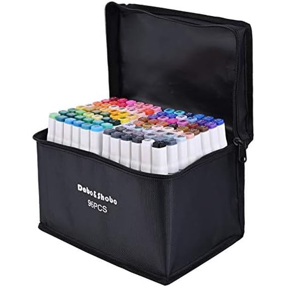 96 Colors Alcohol Marker, Drawing Markers, Dual Tip Markers, Fine & Chisel Tip, Chisel Marker For Adult Coloring And Sketching$$