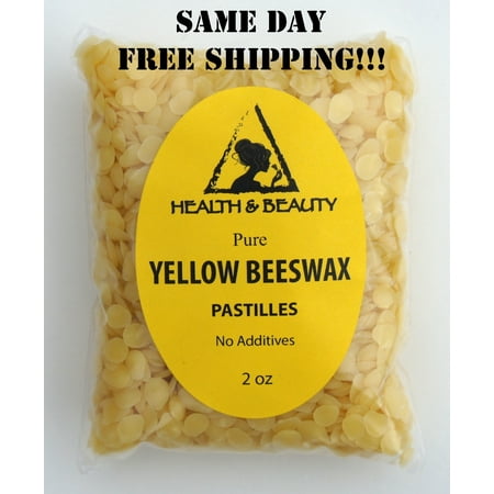YELLOW BEESWAX BEES WAX ORGANIC PASTILLES BEARDS PREMIUM 100% PURE 2 OZ