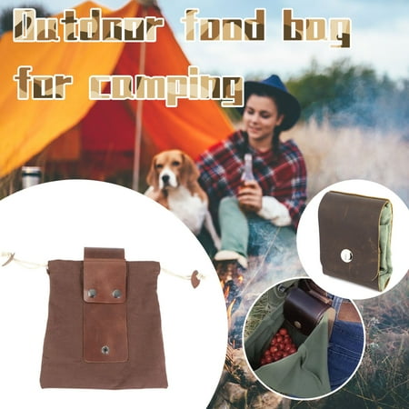 JWshufel Waxed Canvas Foraging Bag Foldable Outdoor Gear Belt Pouch Multipurpose Hiking Camping Tool for Foraging Hunting Gardening Fruit Picking