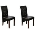 thumbnail image 3 of vidaXL 4 Scroll Back Artificial Leather Wooden Dining Chairs Black, 3 of 21