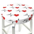 thumbnail image 3 of Naloa Heartbeat Symbol Round Bar Stool Cushion Cover 12-14 inch, Fits Kitchen, Office, Restaurant Chairs - 13 inch, 3 of 7