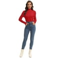 thumbnail image 6 of Women Mock Neck Long Sleeve Shirt Slim Fit Tops Base Layer Soft Lightweight Stretch Undershirts, 6 of 6