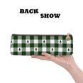 thumbnail image 2 of Naloa Green White Lumberjack Plaid Print Leather Pencil Case - Portable Big Capacity Pencil Pouch Organizer Bag Stationery Bag for Work & Office Pencil Pen Case, 2 of 5