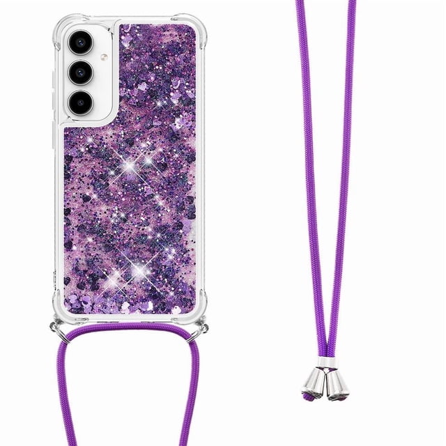 Funda FOXDOCK para Samsung Galaxy A56 con Cuerda Ajustable, Brillo Líquido, Protección Antigolpes y Lente – Ideal para Regalo