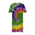 thumbnail image 5 of Puyaiuu New Formal Dresses for Women Women Tie Dye Dress Short Sleeve T Shirt Dress Summer Casual Loose Mini Dress with Pockets Sundresses for Women 2025, 5 of 6