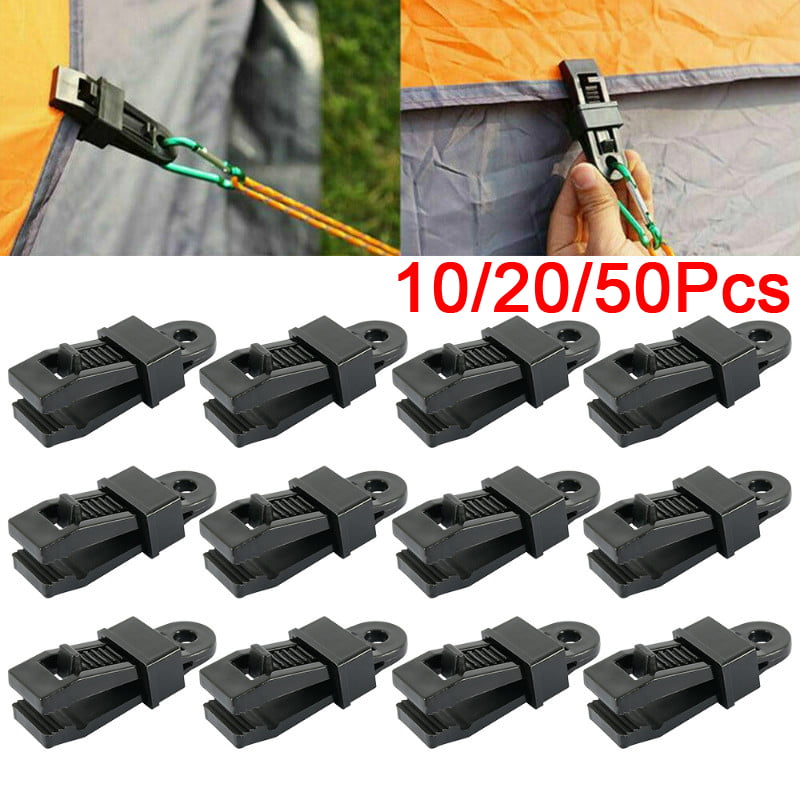 10-50pcs Heavy Duty Reusable Tarp Clips Tent Canvas Clamp Camping Survival Tool 