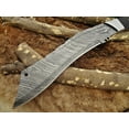 thumbnail image 6 of 15" Long Eagle Kukri Knife, 10" hand forged Damascus steel tang blade, Natural Bull horn scale with steel bolster, comes with Cow hide Leather sheath, 6 of 7