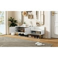 thumbnail image 3 of Modern minimalist shoe bench with two compartments / Cushioned for comfort, suitable for entryway, 3 of 6