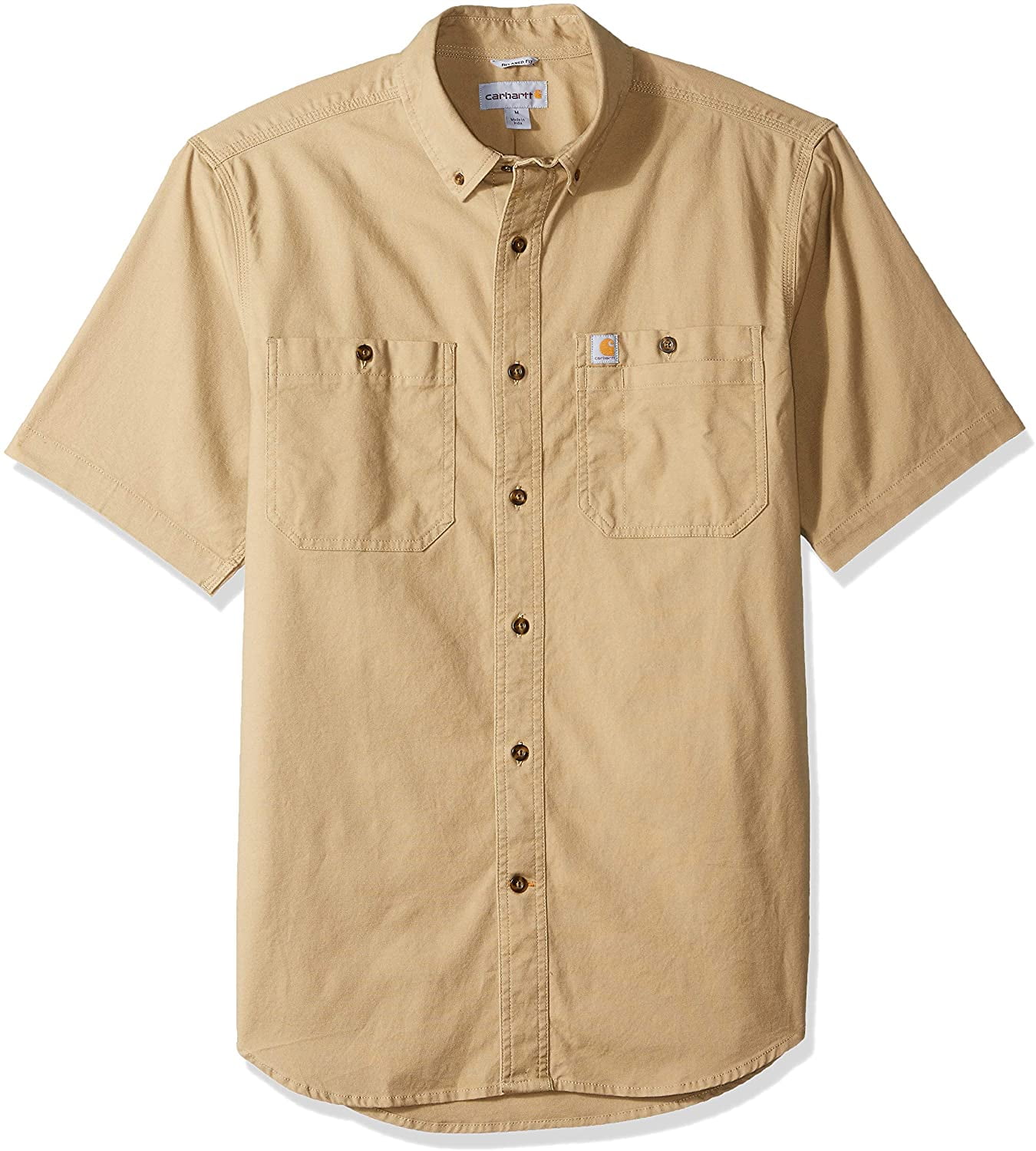 Carhartt Men's Rugged Flex Rigby Short Sleeve Work Shirt, Dark Khaki ...
