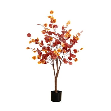 Nearly Natural 4ft. Pre-Lit Autumn Eucalyptus Artificial Fall Tree