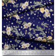 thumbnail image 3 of Soimoi Rayon Fabric Leaves,Moth & Magnolia Floral Decor Fabric Printed Yard 42 Inch Wide, 3 of 3