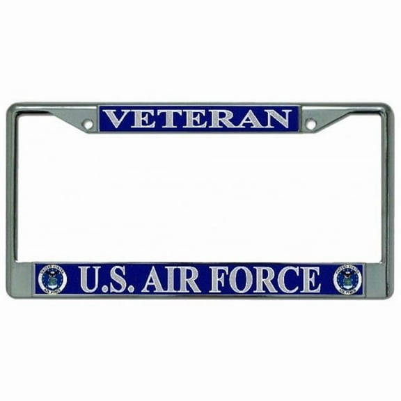 U.S. Air Force Veteran Chrome License Plate Frame