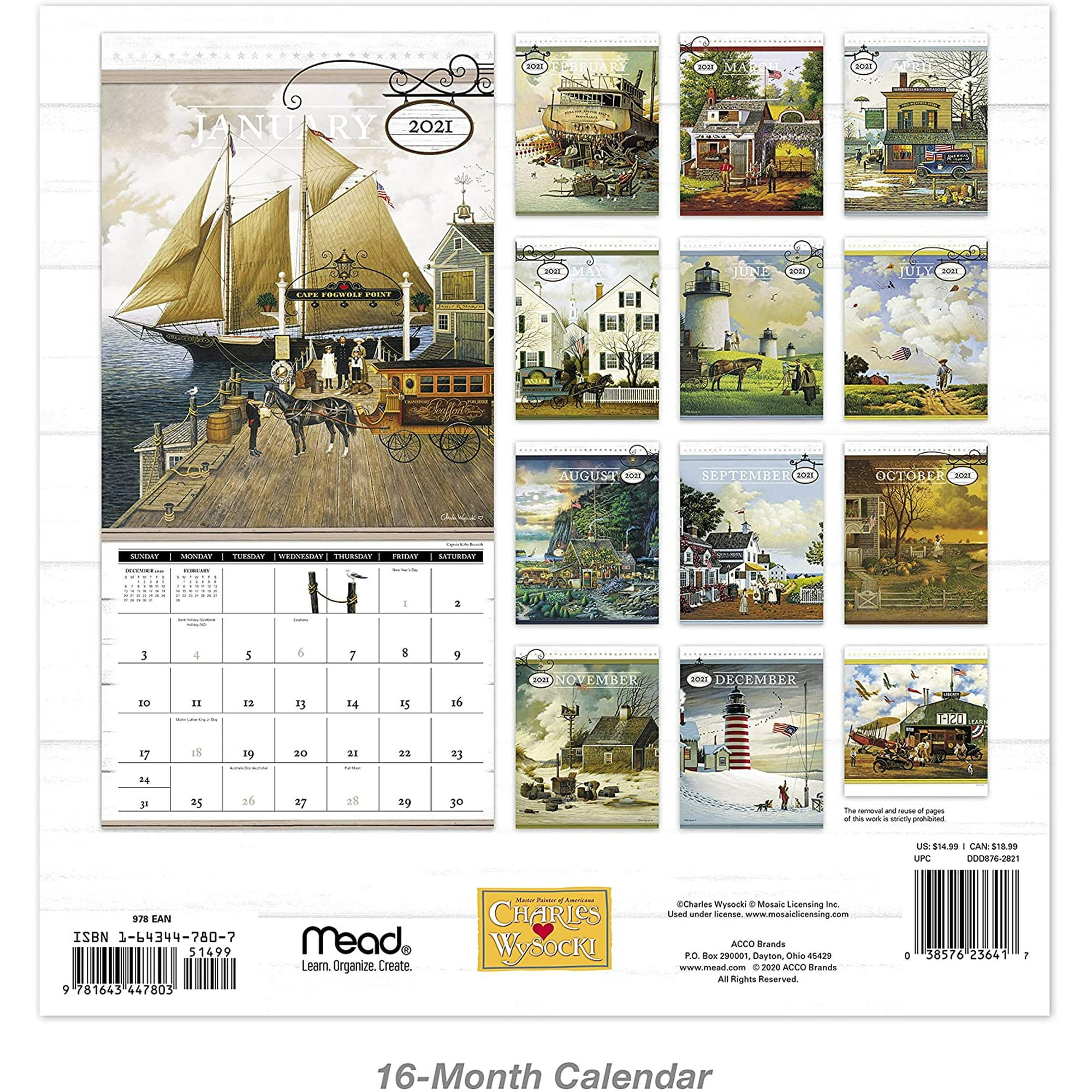 2021 Charles Wysocki Wall Calendar 12 X 12 Monthly Ddd8762821 Walmart Canada charles wysocki calendar 2021