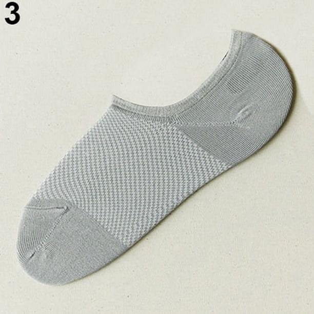 Xiao Hua 6 pares de calcetines náuticos casuales de fibra de bambú para hombres y mujeres forrados con calcetines invisibles de corte bajo, grises