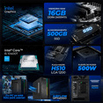 thumbnail image 3 of Xtreme PC Gaming Intel Core I5 11400 16GB SSD 500GB Monitor 23.8 75hz WIFI Black negro, 3 of 6