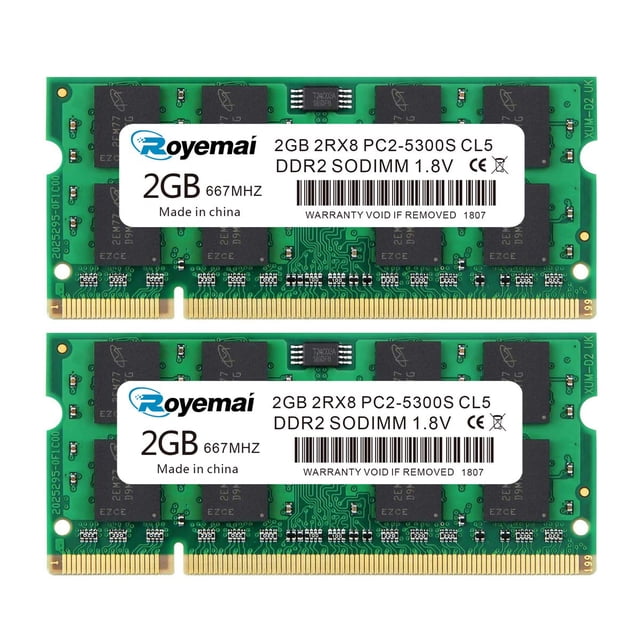 Kit de memoria RAM D DUOMEIQI de 4 GB (2 x 2 GB) PC2-5300 DDR2 667 MHz