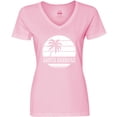 thumbnail image 3 of Inktastic Santa Barbara California Palm Tree Women's V-Neck T-Shirt, 3 of 5