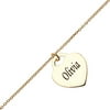 Personalized Engraved Heart 14kt Gold-Plated Anklet, 8-7/8"