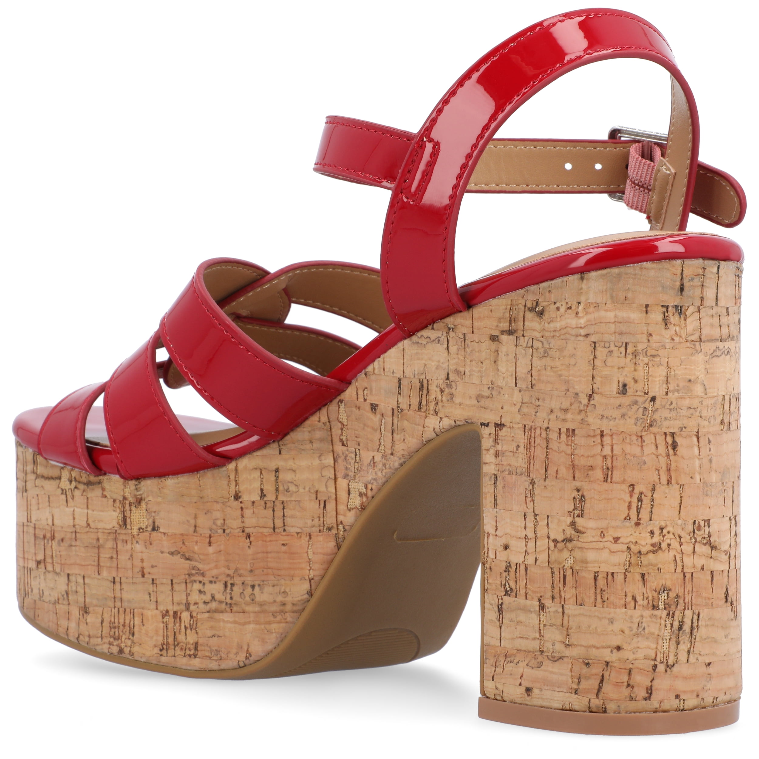 Journee Womens Jania Buckle Platform Sandals