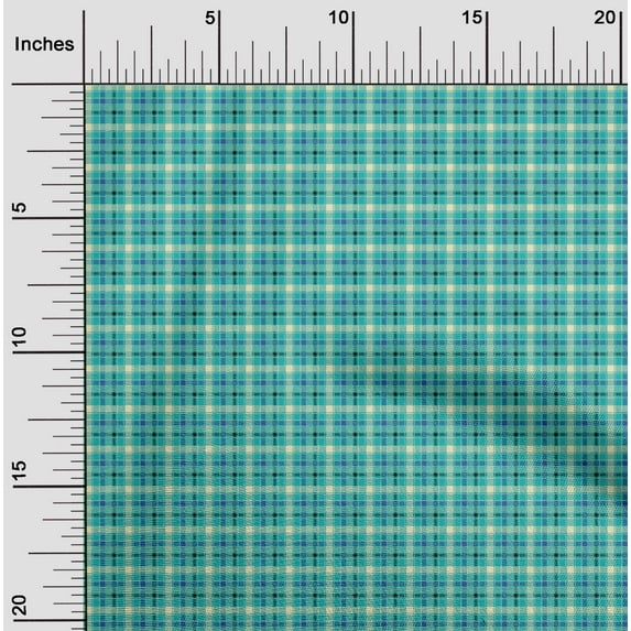 oneOone Cotton Silk Fabric Tartan Check Print Fabric By The Yard 42 Inch Wide