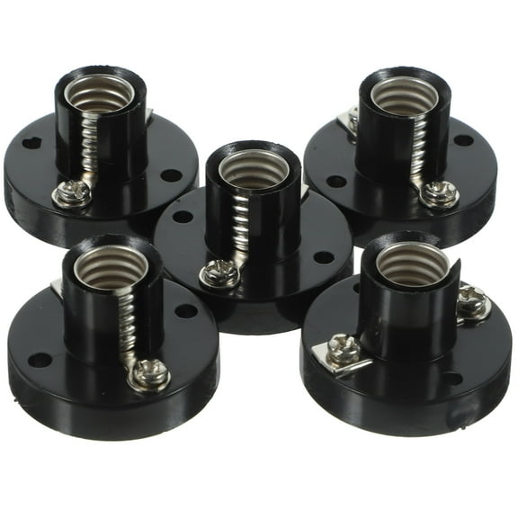 Beaupretty 5Pcs Socket Light Bulb Holders Black Alloy and Bakelite Lamp Bases for Home Use