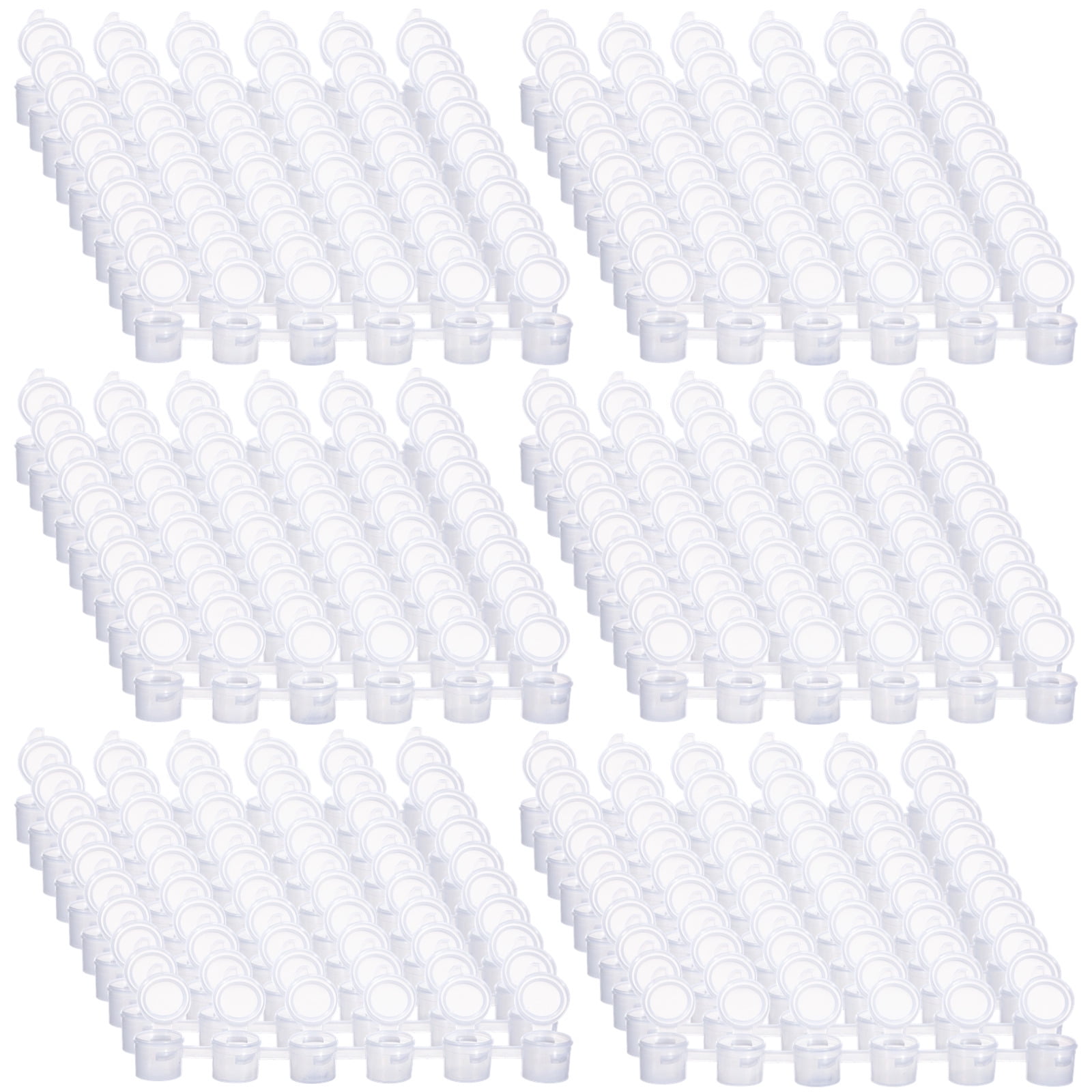 100 Pcs Mini Paint Cups Plastic Small Containers with Lids, Empty Paint Splitter Pots for Art Painting, Craft Supplies Storage, Travel Paint Containers 3ml