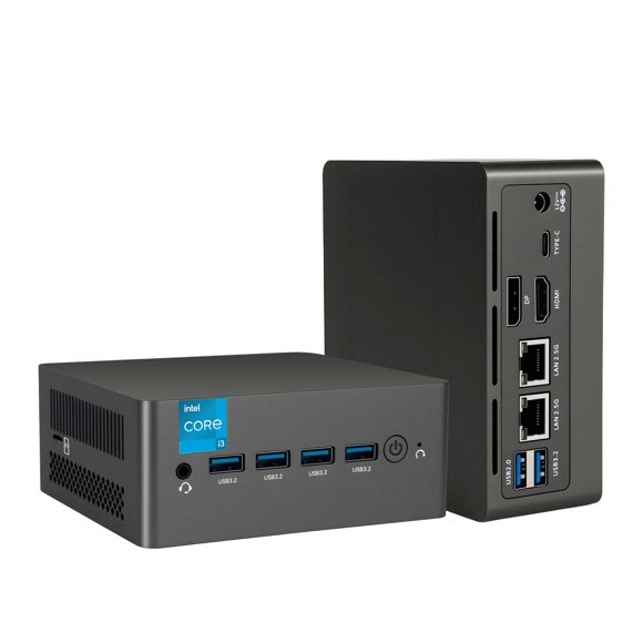 N9NP Mini PC, Intel Core i3-N305 (up to 3.8GHz), 16GB DDR4 RAM 512GB M.2 SSD, Intel UHD Graphics, Support Triple Display/2 x 2.5GbE I226-V/6 x USB Ports/WiFi 6/BT 5.2 for Home/Office