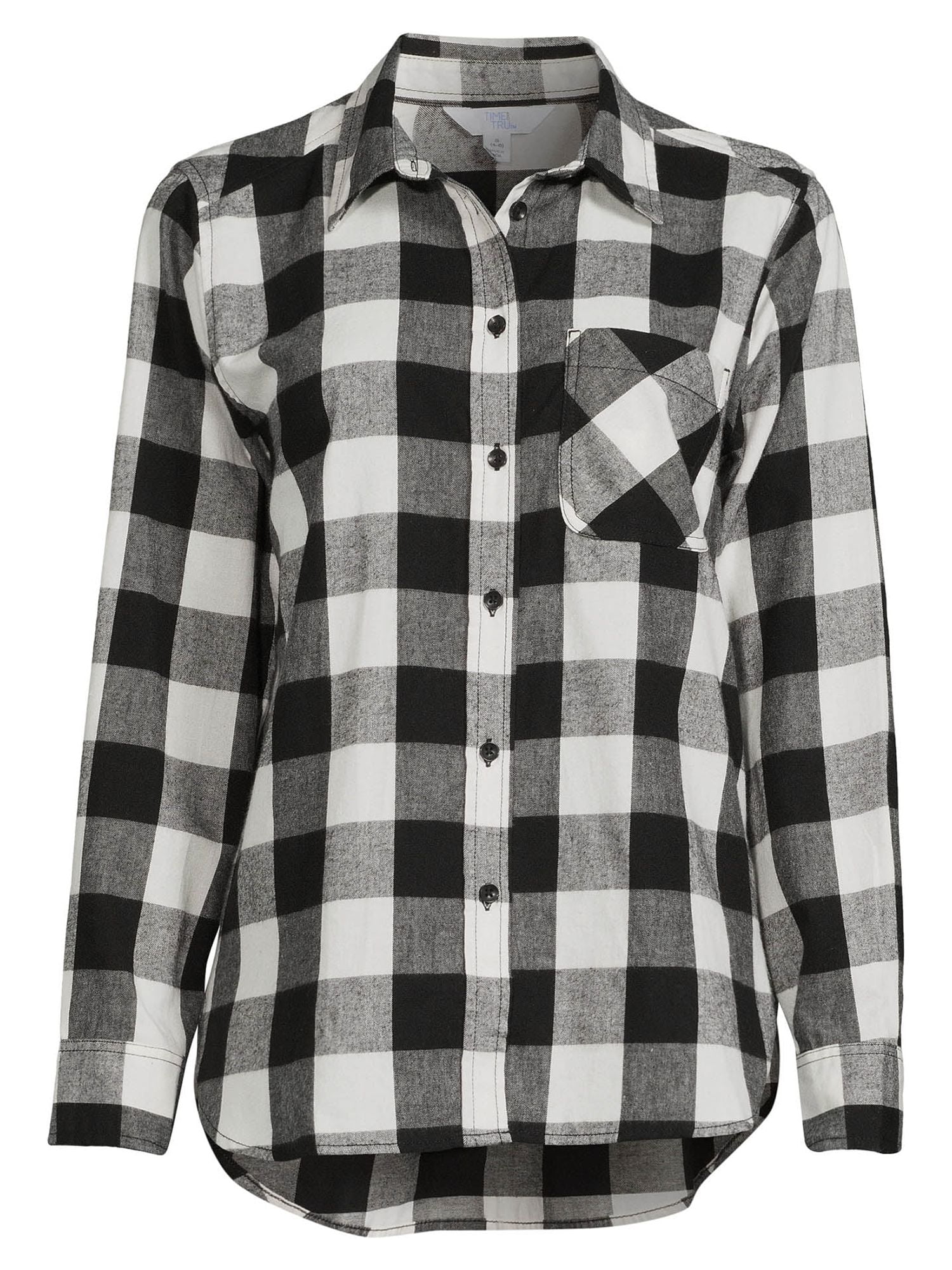 Time and Tru Plaid Flannel Button Front, Blouses and Tops (Women's M)