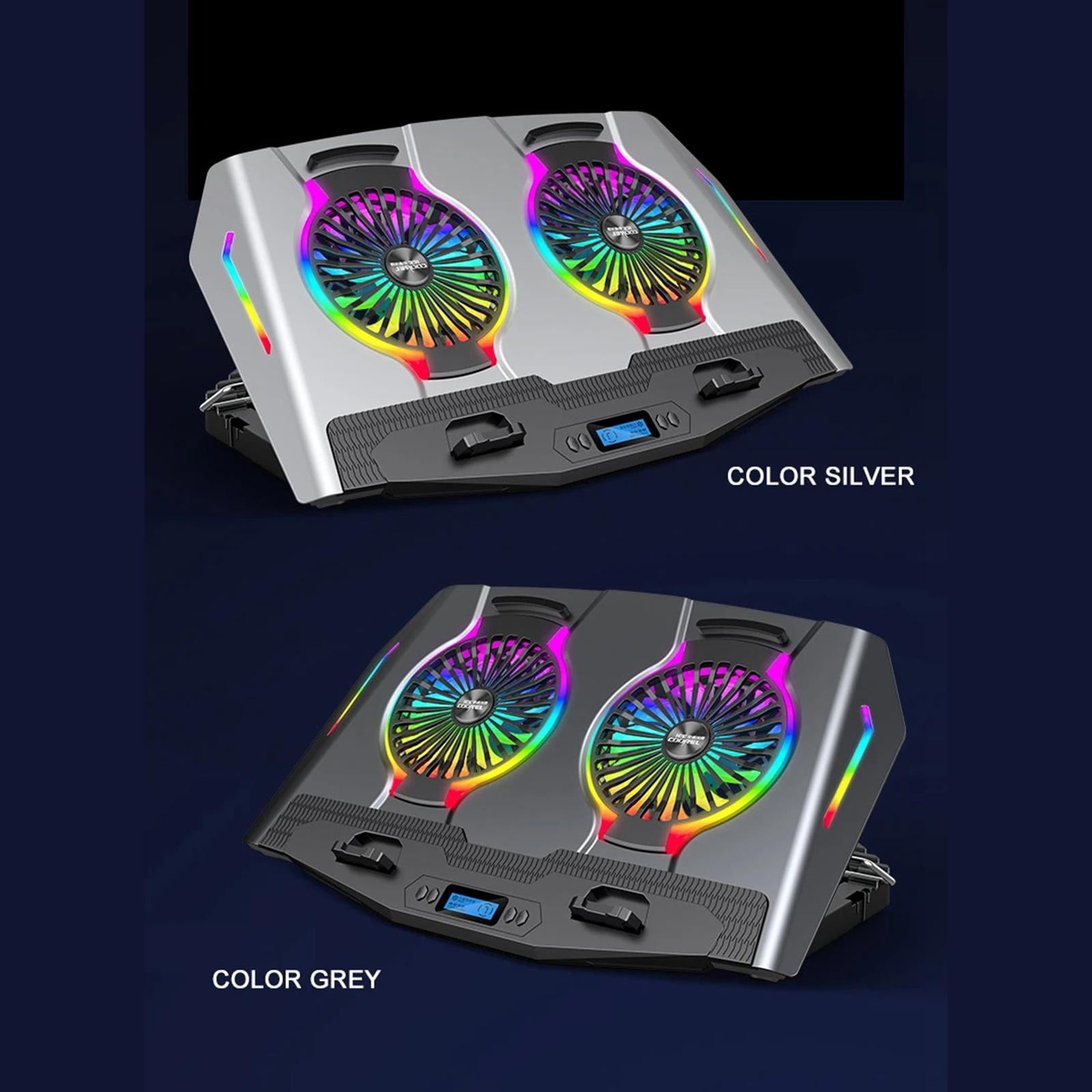 Wzmzjy harayaa Laptop Cooling, Laptop Cooling Pad, Laptop Cooler with 2 Quiet Fans, Silver