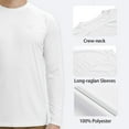 thumbnail image 3 of Chemises de Soleil à Manches Longues UPF 50+ pour Hommes Protection UV Séchage Rapide Chemise Légère Randonnée Pêche Natation T-Shirt, 3 of 6