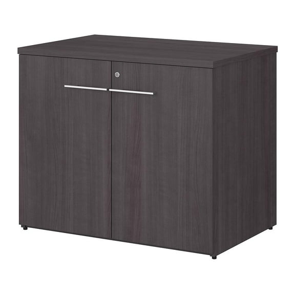Office 500 36W Storage Cabinet with Doors in Storm Gray - Engineered Wood