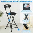 thumbnail image 3 of TAVR Furniture 1 Pack 24 inch Folding Stool with Backrest and Handle, Collapsible Round Folding Counter Height Stool Holds up to 450lbs, 3 of 7