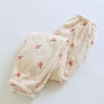 thumbnail image 2 of Xfvqtps Womens Fuzzy Pajama Pants Peach Print Sweet Pockets Flannel Soft Comfortable Cozy Fashion Thickened Warm Winter Home Leisure Wear Long Pants Lounge Pants Pink L, 2 of 3