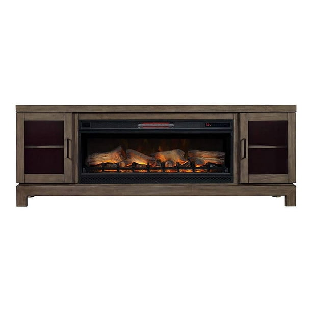 Berkeley 76 Inch Infrared Electric Fireplace TV Stand in Spanish Gray