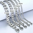 thumbnail image 6 of 3-11mm Men's Bracelets Stainless Steel Curb Cuban Link Chain Black Gold Color Silver Color Bracelet For Women Jewelry KBM03 GC, 6 of 6