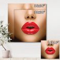 thumbnail image 4 of Designart ' Sexy Woman Lips Beautiful Make-Up Close-Up Kiss ' Modern Canvas Wall Art Print, 4 of 4
