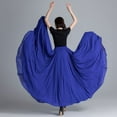thumbnail image 6 of Elegant Double Layers Ballet Lyricals Dance Skirt for Women Big Swing Performances Long Skirt with Elastic Waist Lining, 6 of 9