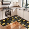 thumbnail image 3 of Kitchen Rugs Sets Of 2,Black Sunflower Word Pattern Anti Fatigue Kitchen Mat Rugs Non Slip Washable,Decorative Kitchen Floor Mats for Kitchen,Sink,Laundry,17"x47"+17"x47", 3 of 5
