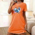 thumbnail image 2 of Tauxra Chemise de Nuit à Manches Courtes pour Femmes Coupe Ample Robe de Nuit avec Imprimé Col Rond Chemise de Nuit Décontractée pour Femmes Grande Taille p-TTG, 2 of 5