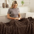 thumbnail image 5 of Whale Flotilla 90"x 104" King Size Blanket for Bed with Expanded 3D-Jacquard Pattern, Fuzzy Soft Cozy Exquisite Blankets or All Season, Warm and Fluffy, Coffee, 5 of 10