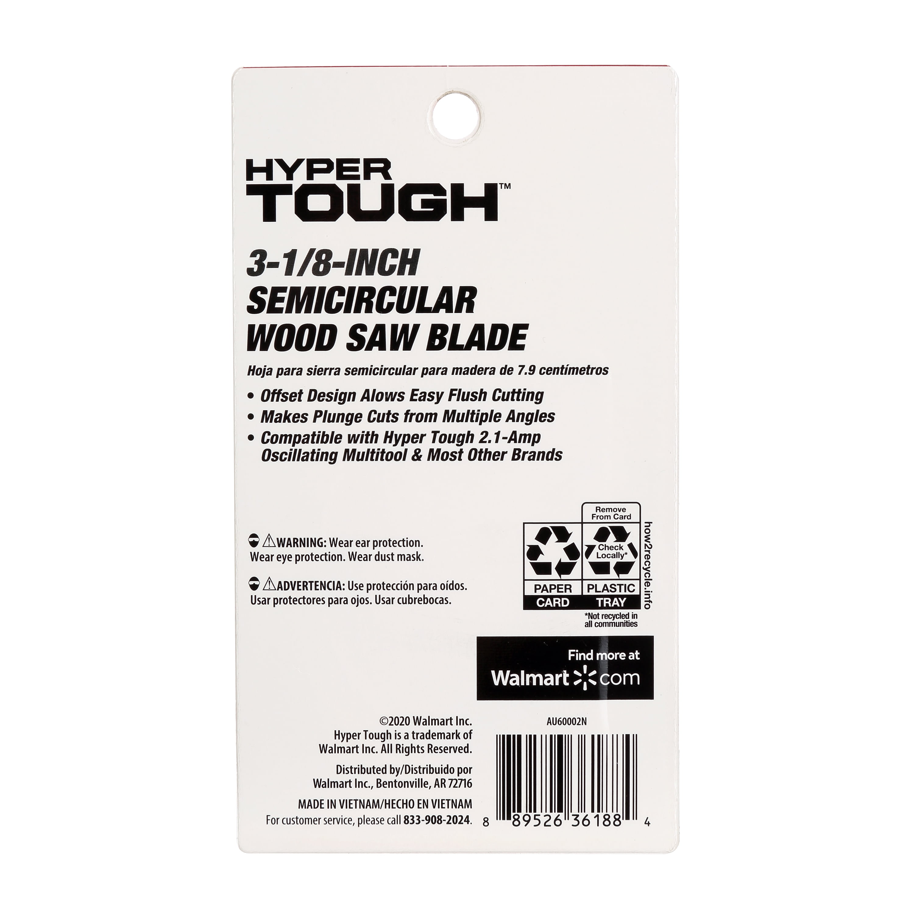 (4 pack) Hyper Tough 3-1/8 inch Semi-Circular Wood Saw Blade for Multi-Use Power Tool Blade Type Tool, New Condition