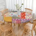 thumbnail image 3 of Wild Floral Bohemian 44Inch Round Tablecloth, Elastic Fitted Table Cover for 38 to 42 Inch Tables, Stain Resistant for Kitchen & Patio, 3 of 7