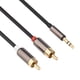 thumbnail image 4 of Cable adaptador de cable de audio estéreo macho a 2RCA macho auxiliar de 3,5 mm (negro), 4 of 5