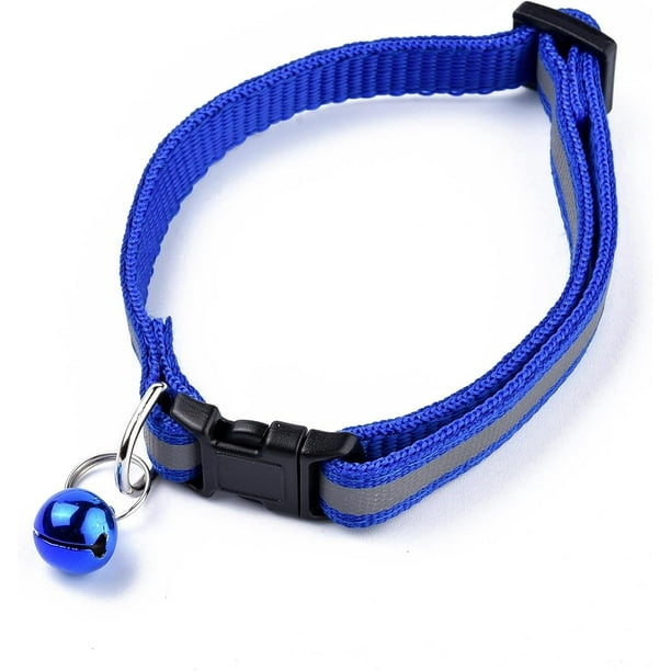 10 Collares Reflectantes para Cachorros, Ajustables, de Poliéster, para Perros y Gatos, con Campana de Hierro y Polipropileno (PP).