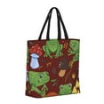thumbnail image 2 of Qekee Frogs and Mushrooms Tote Bag for Women Travel Bag with Inner Pockets Big Capacity Shoulder Handbags for Work Shopping, 2 of 9