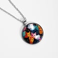 thumbnail image 4 of Cat Women's Circular Glass Design Pendant Necklace, 4 of 5