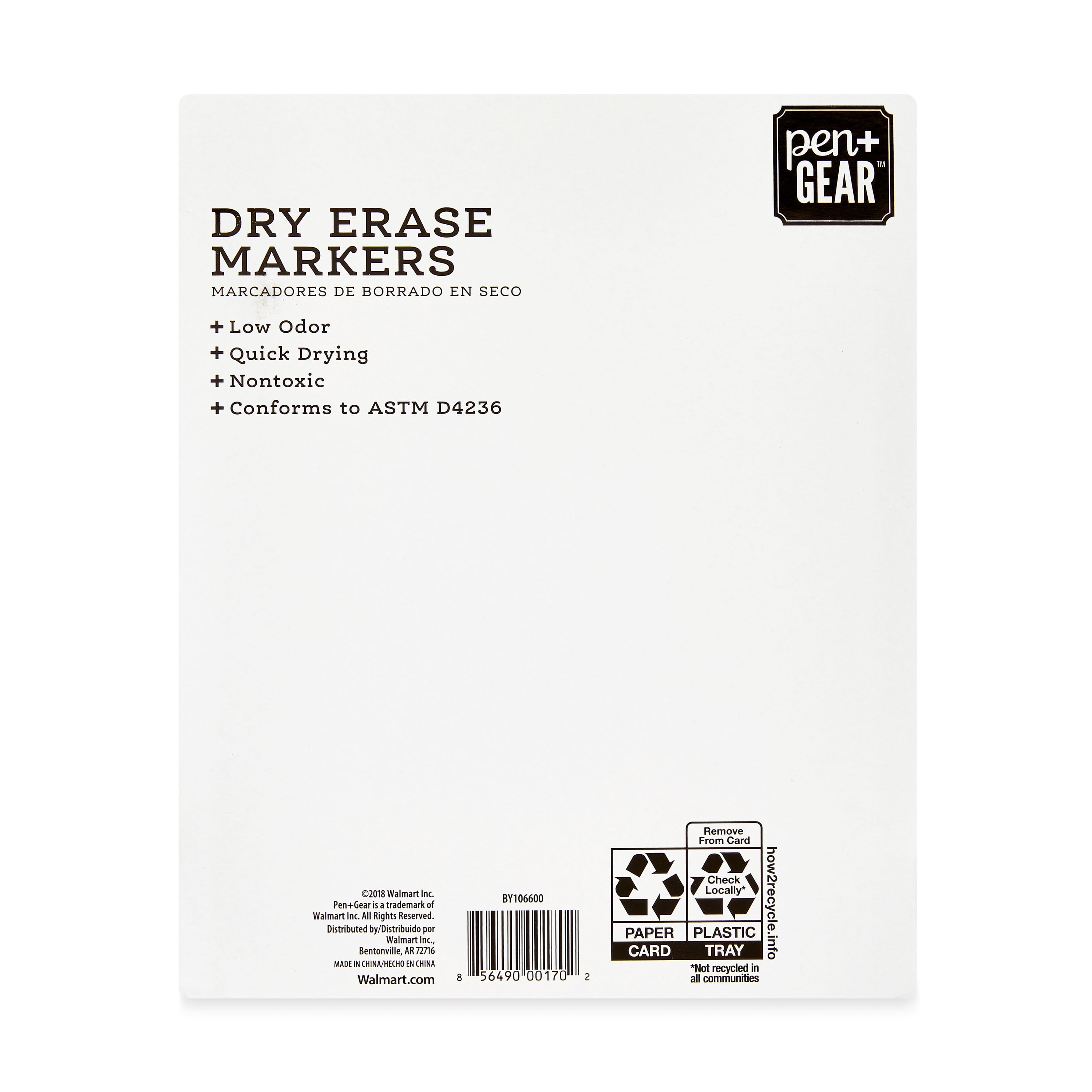 Pen + Gear Retractable Low-Odor Dry Erase Markers, Fine Tip Erasable Marker, Assorted Colors, 16 Count, Size: 10*3.7*16.8
