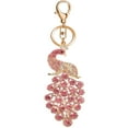 thumbnail image 1 of Peacock Keychain with Rhinestone for Bags or Purse, Pink, 1 of 4